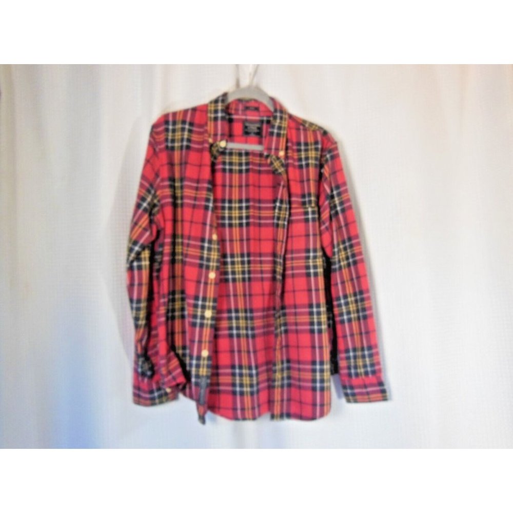 Red Flannel Plaid Shirt  Abercrombie & Fitch Woman Sm Slim Long Sleeve Button Up